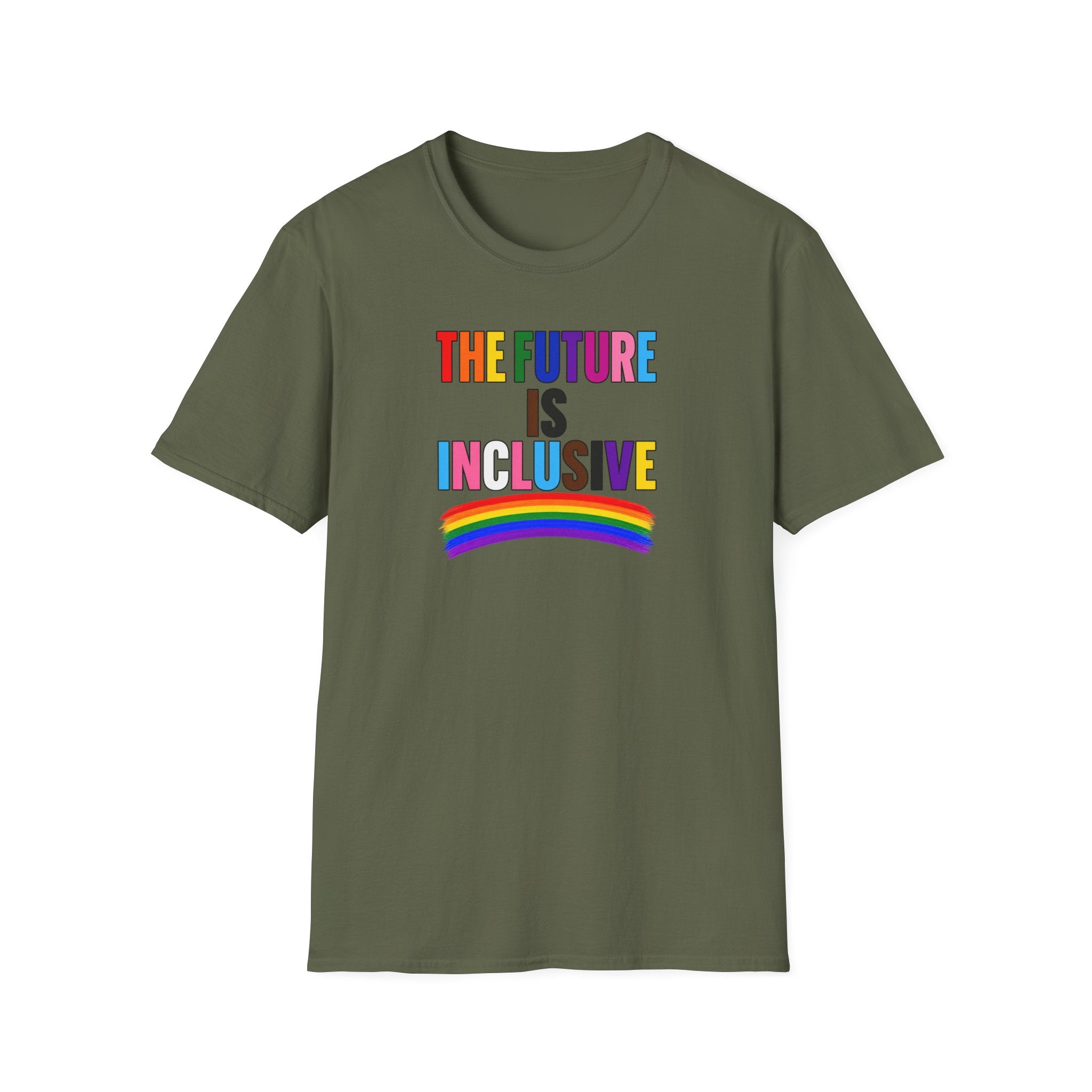 Inclusive Rainbow T-Shirt — "The Future Is Inclusive" Pride Tee