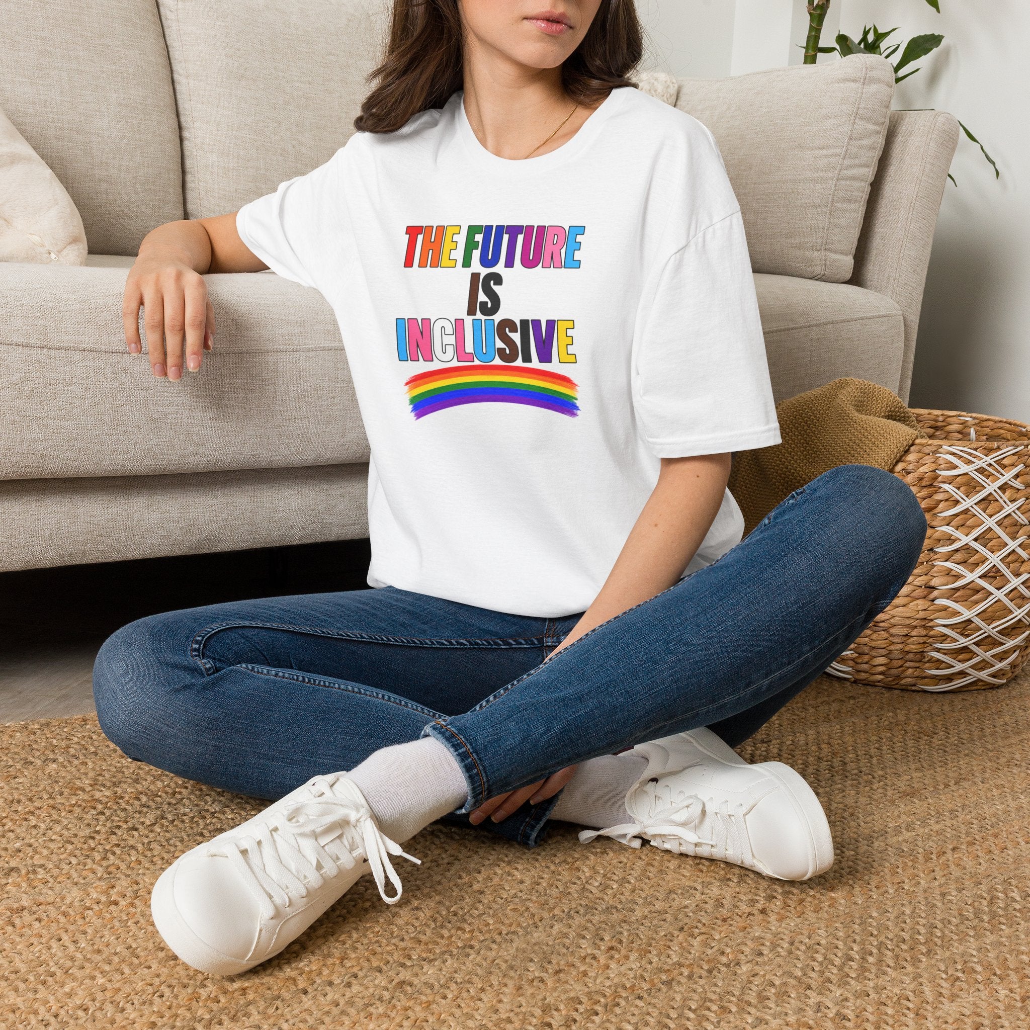 Inclusive Rainbow T-Shirt — "The Future Is Inclusive" Pride Tee
