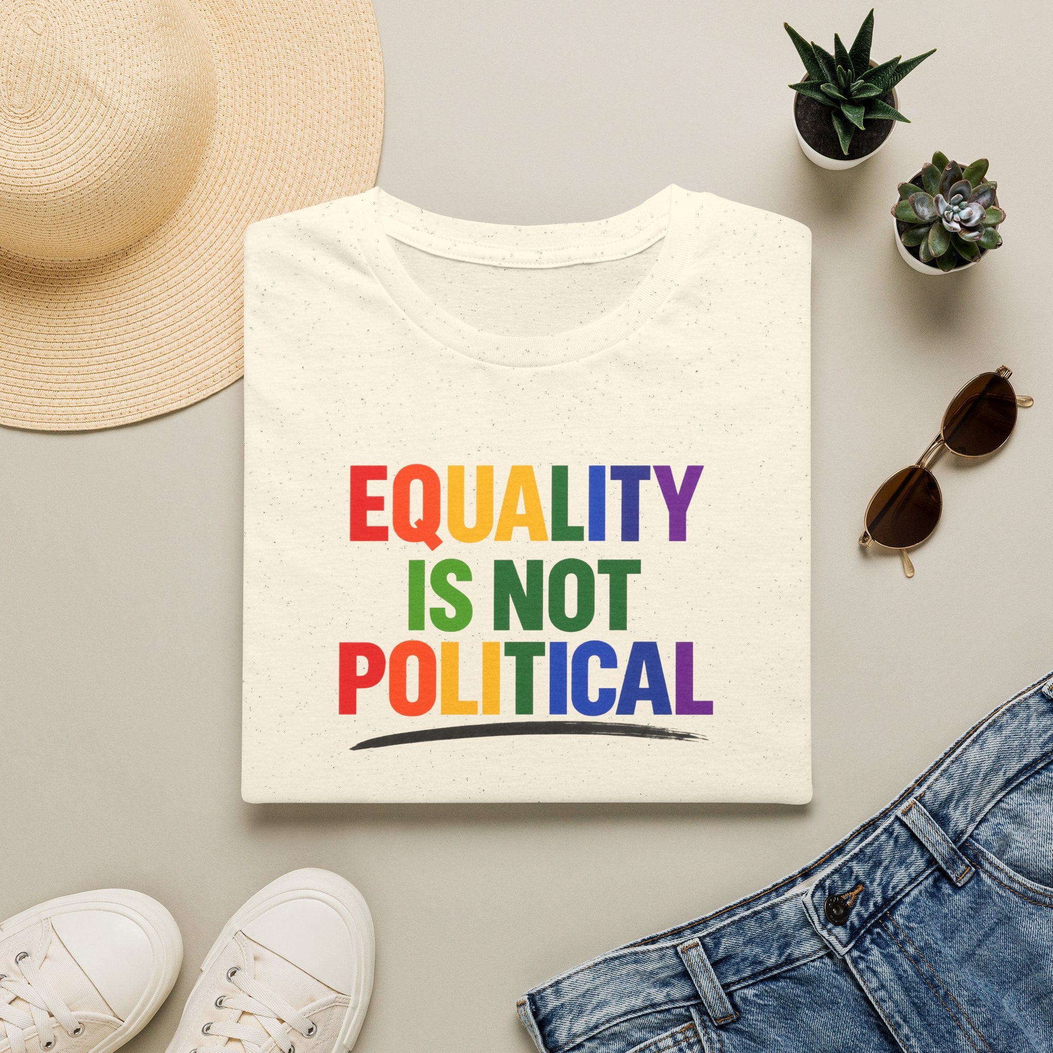 Equality Is Not Political T-Shirt — Rainbow Pride Statement Tee