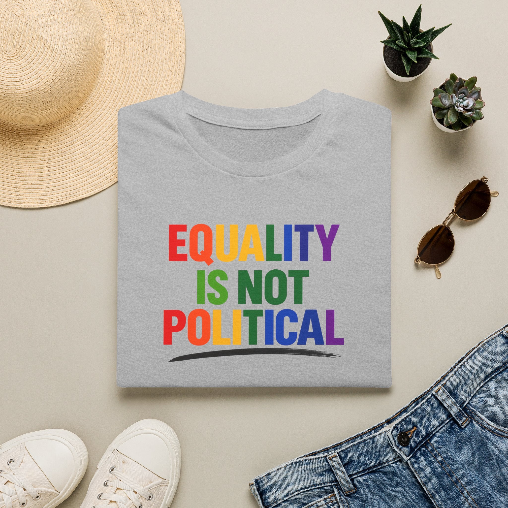 Equality Is Not Political T-Shirt — Rainbow Pride Statement Tee