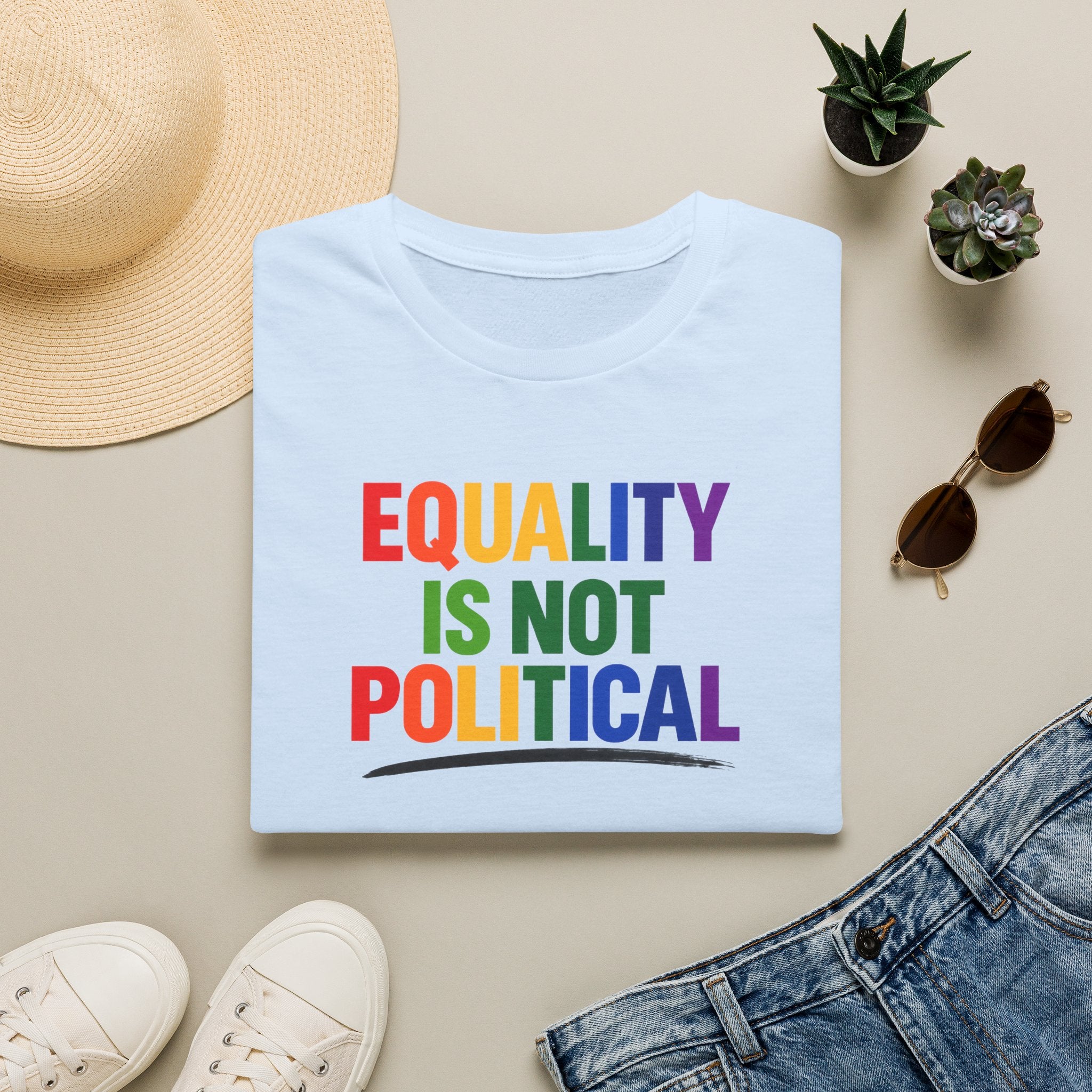 Equality Is Not Political T-Shirt — Rainbow Pride Statement Tee