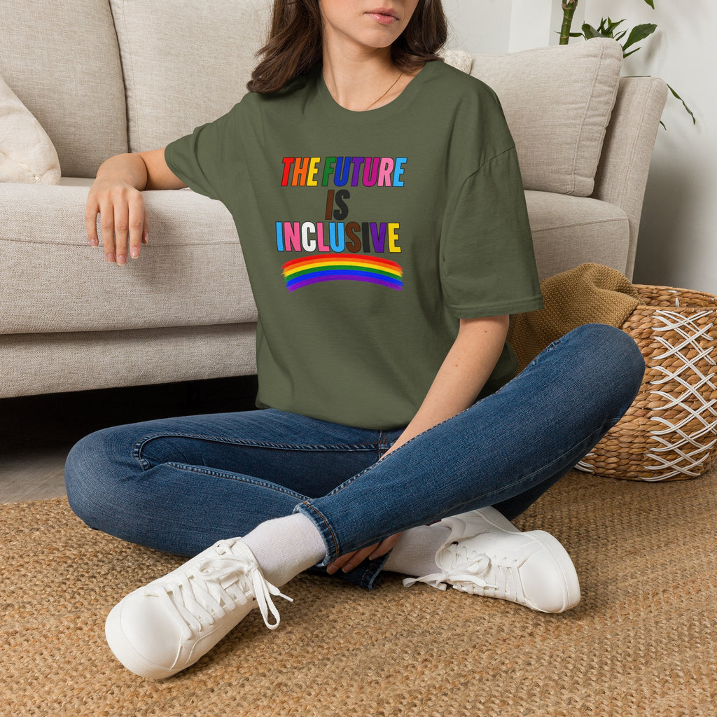 Inclusive Rainbow T-Shirt — "The Future Is Inclusive" Pride Tee