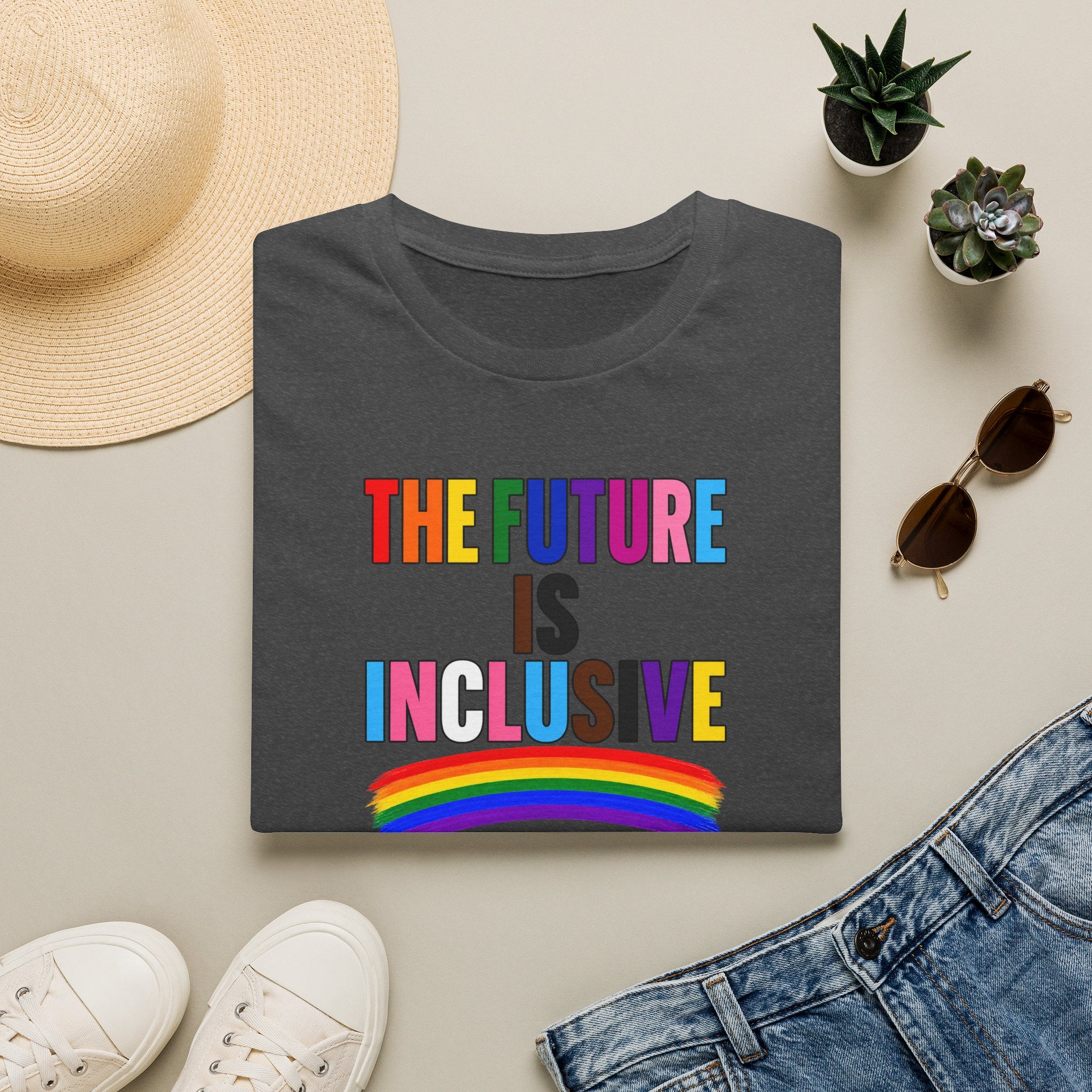 Inclusive Rainbow T-Shirt — "The Future Is Inclusive" Pride Tee
