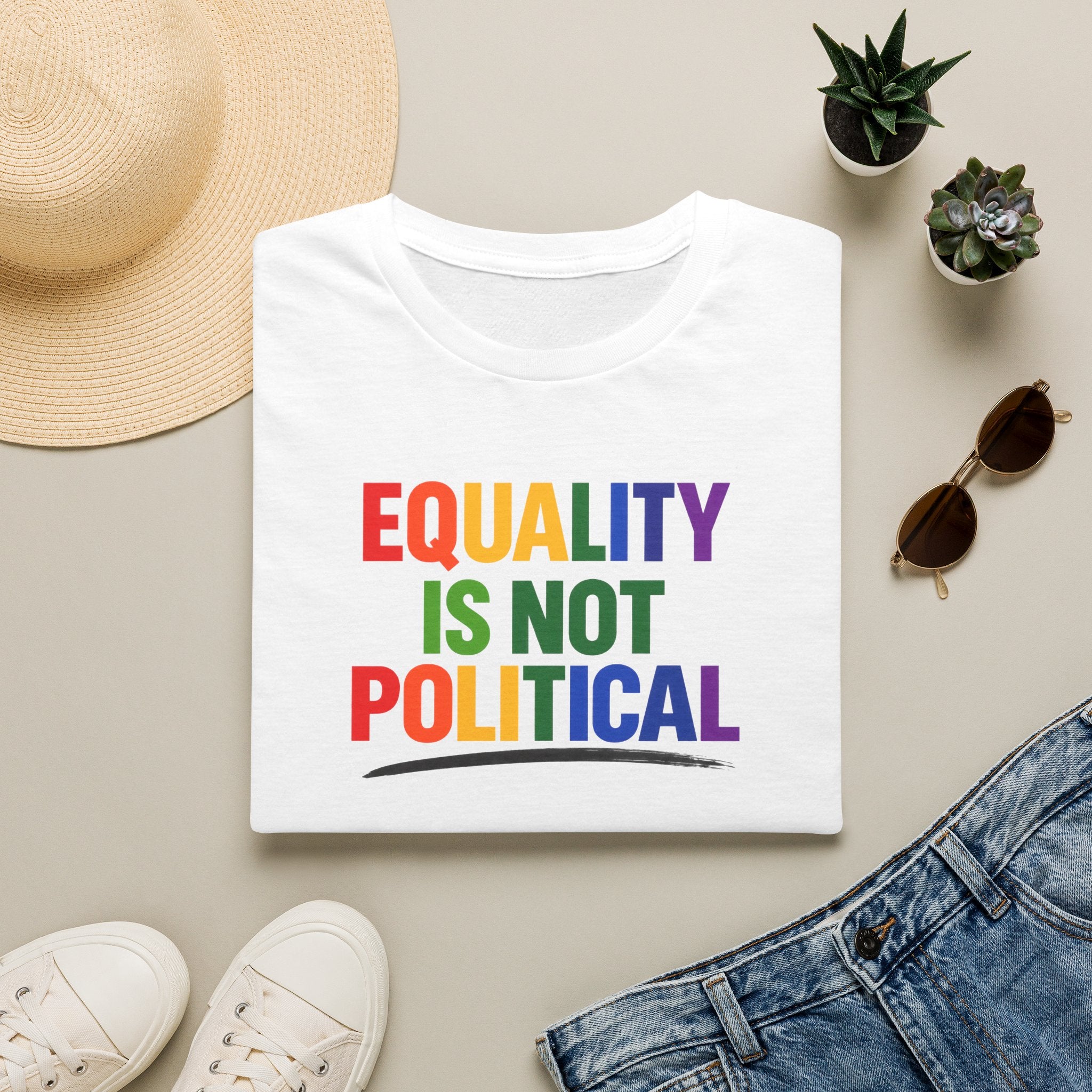 Equality Is Not Political T-Shirt — Rainbow Pride Statement Tee