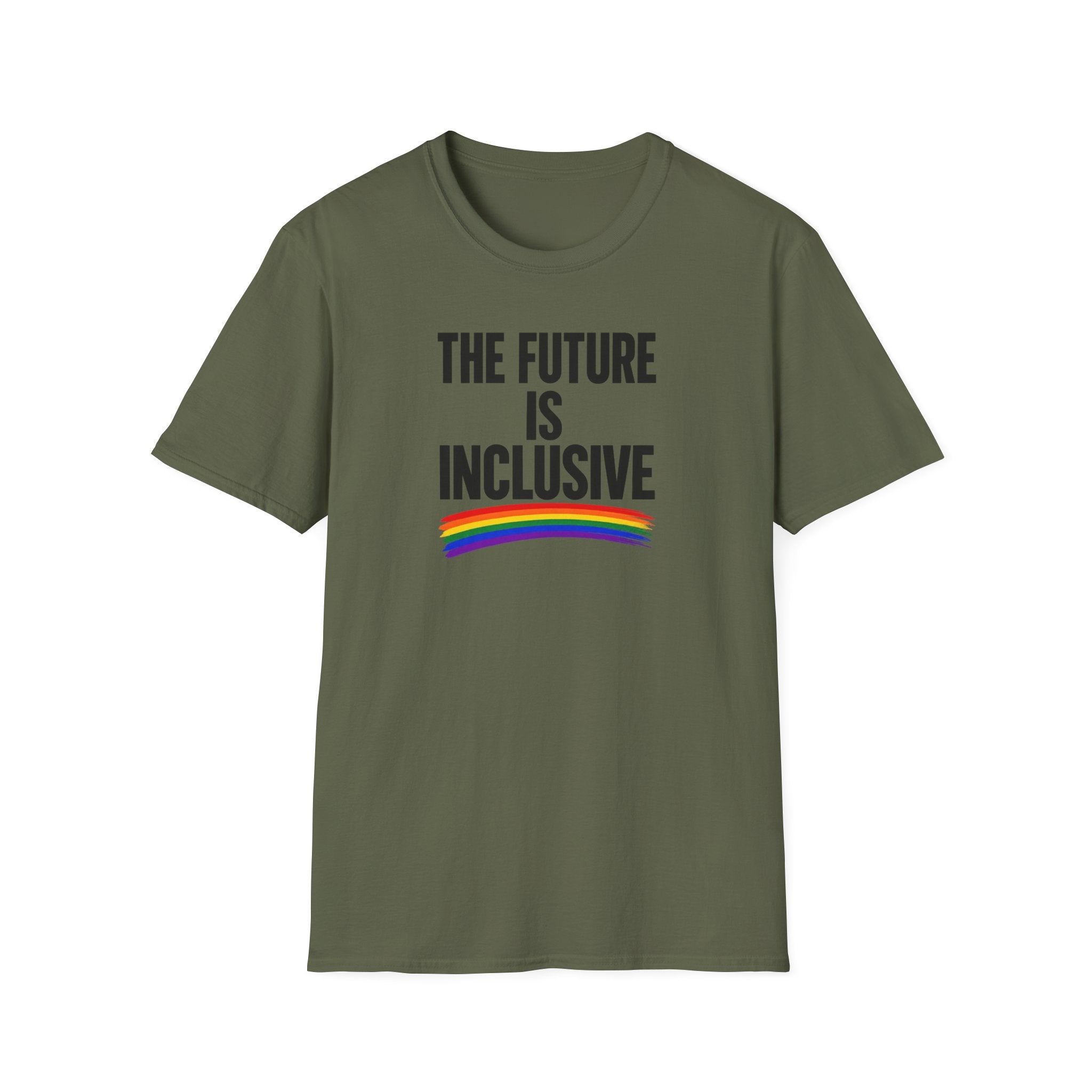 Inclusive T-Shirt — “The Future Is Inclusive” Rainbow Pride Tee
