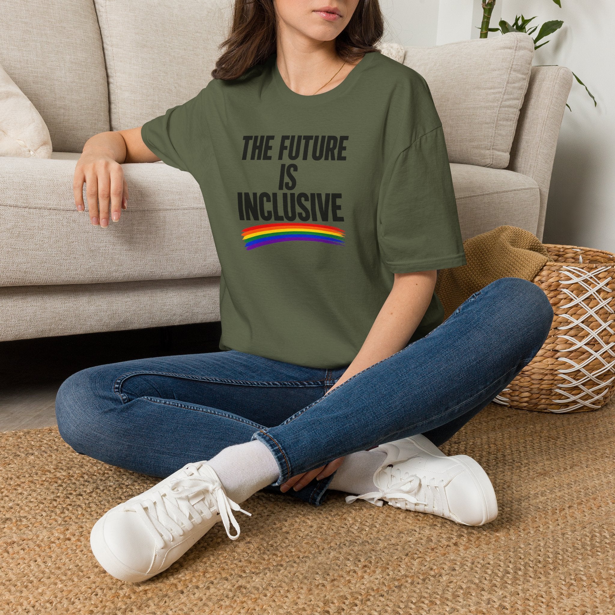 Inclusive T-Shirt — “The Future Is Inclusive” Rainbow Pride Tee