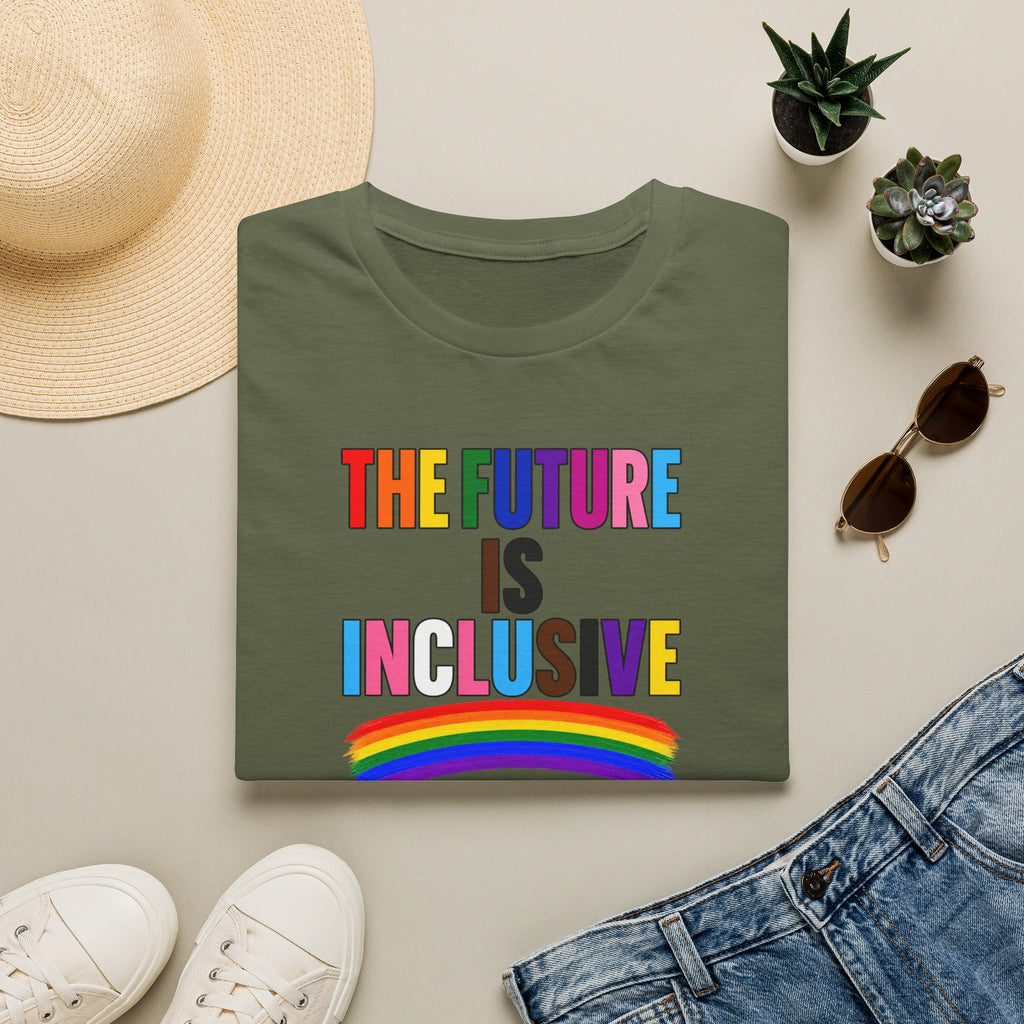 Inclusive Rainbow T-Shirt — "The Future Is Inclusive" Pride Tee